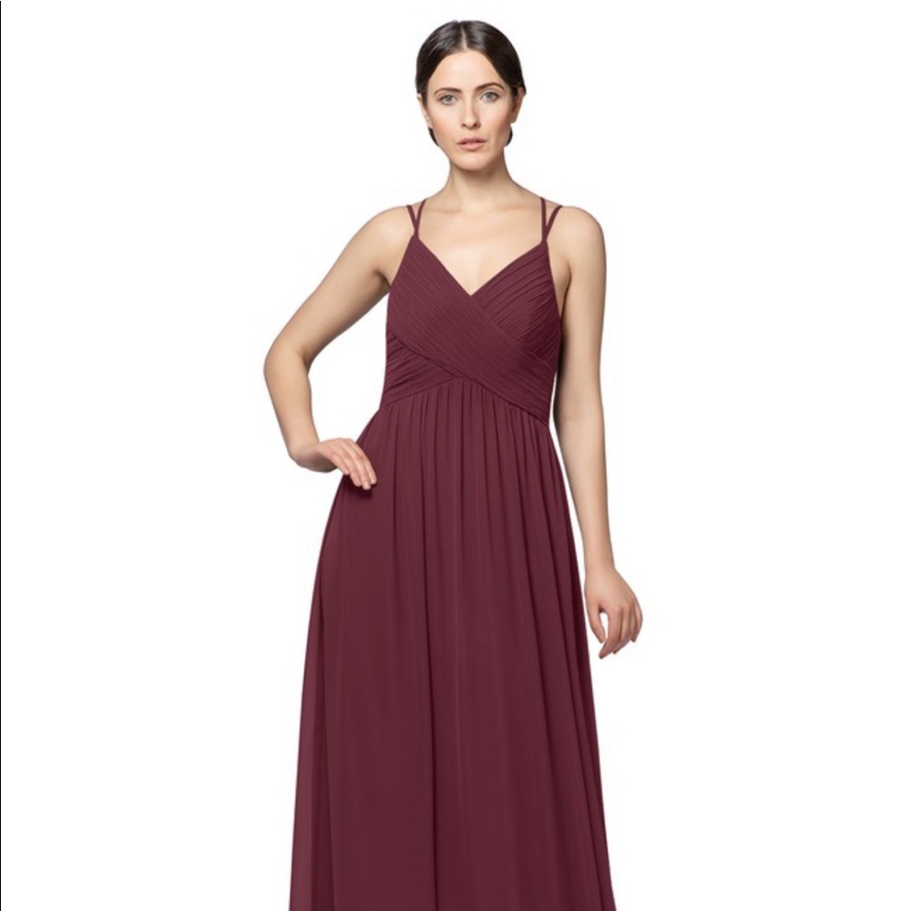 Azazie Bridesmaid Dress, Size 2, Norene, Cabernet
